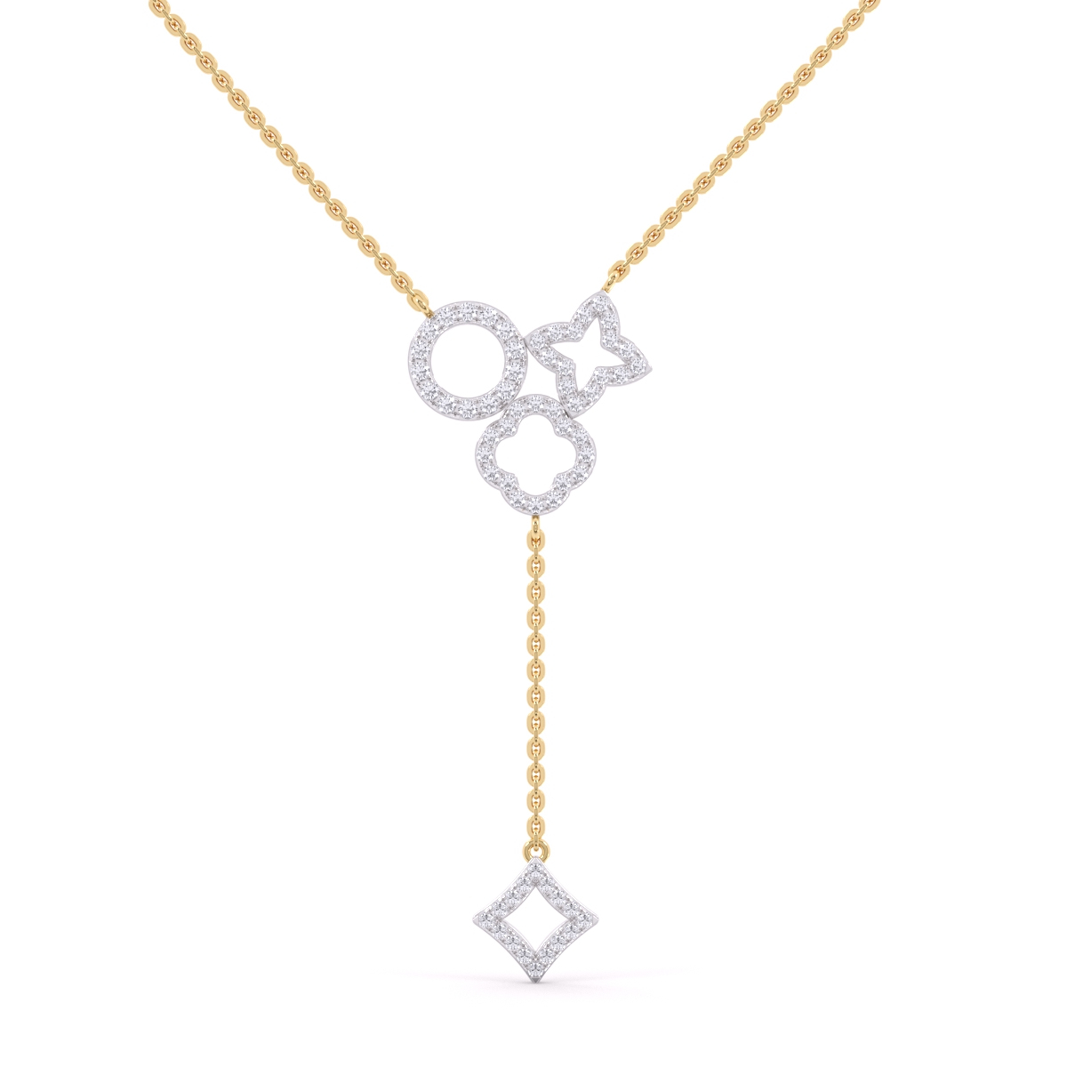 Trendy Wave Drop Lab Grown Diamond Necklace